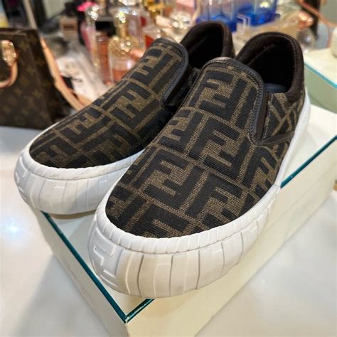 fendi permanent collection logo slip-on sneakers|Buy Fendi Slip On Shoes: New Releases & Iconic Styles .